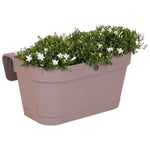 Campanula Addenda Ambella white - Balkonbak taupe met 3 stuks campanula potmaat 12cm - Incl. ophangsysteem - Klokjesbloem wit - vaste planten - tuinplanten