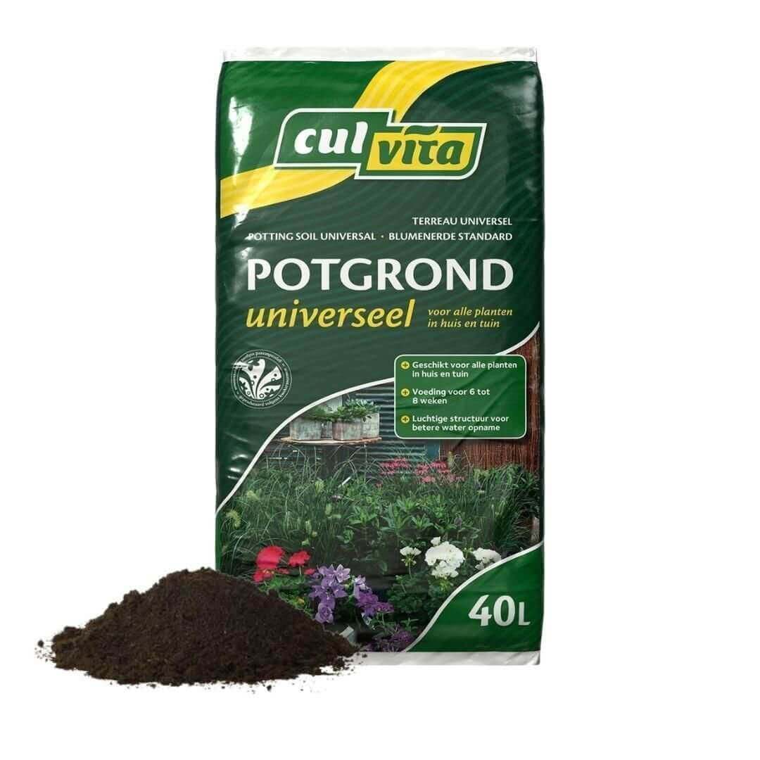 Culvita Universele Potgrond inclusief 2 maanden plantenvoeding - Universele potgrond voor kamerplanten en buitenplanten - 40 liter