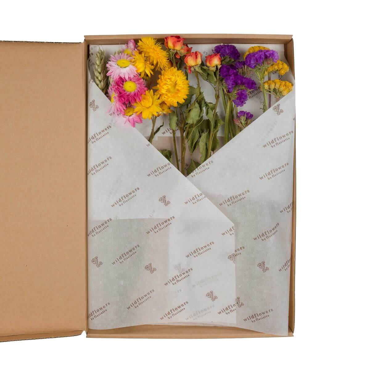 Droogbloemen - Flowers in Leterbox - Multi - 5 stuks - ↕30cm