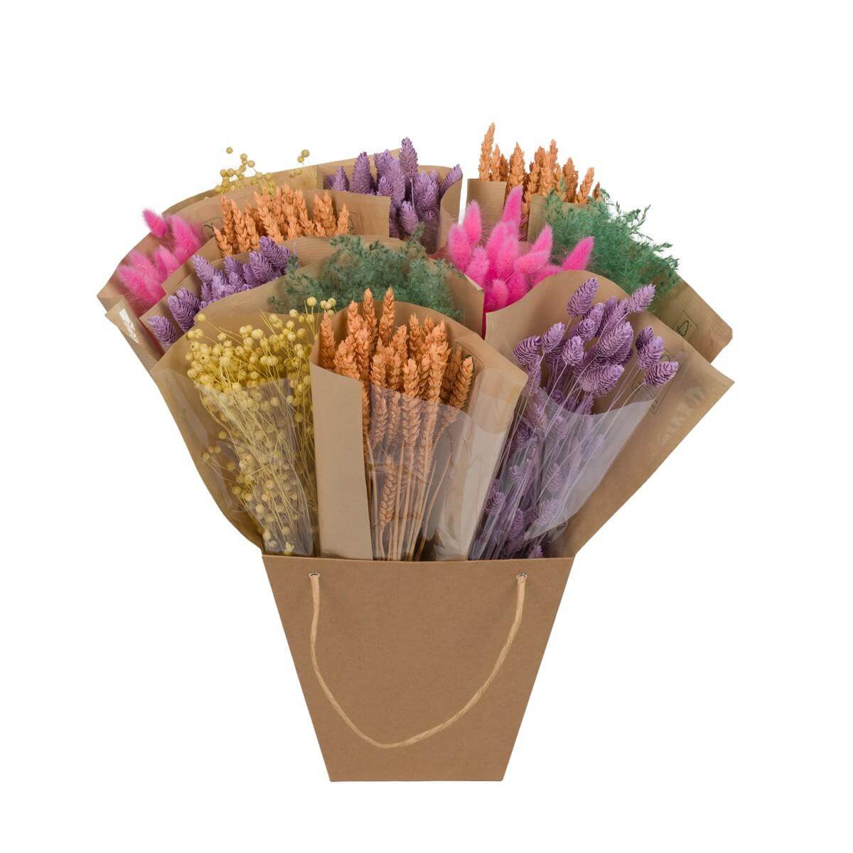 Droogbloemen - Dried Mono Mix - Pastel - ↕50cm